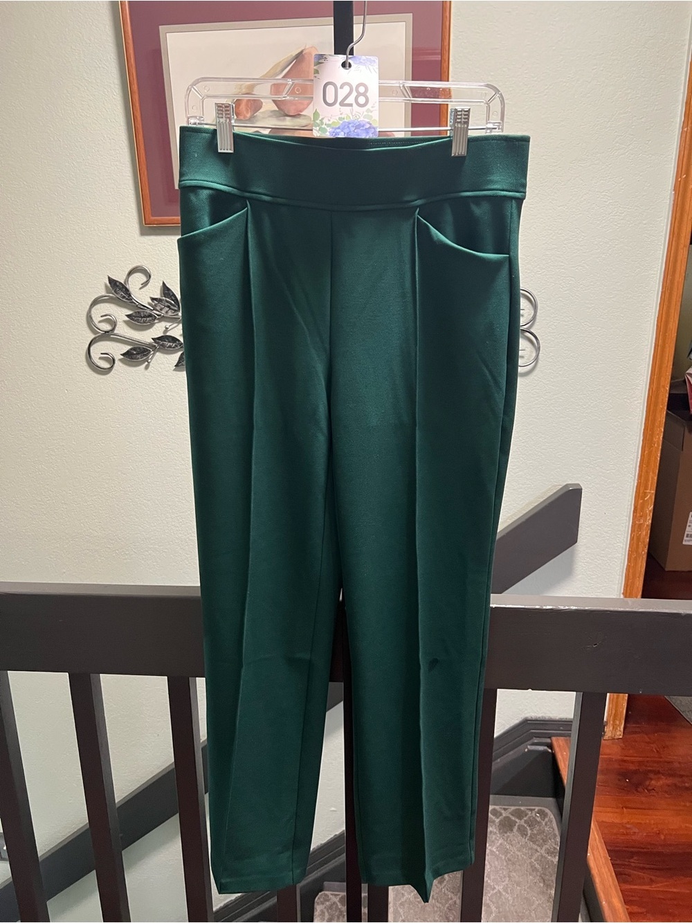NWT Talbots Forest Green High-Waist Tapered Trousers Size Small #DS028